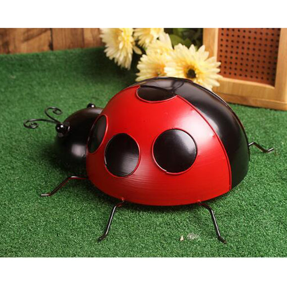 3Pcs Metal Ladybug Insects Hanger Wall Hanging Outdoor Garden Decor 10cm