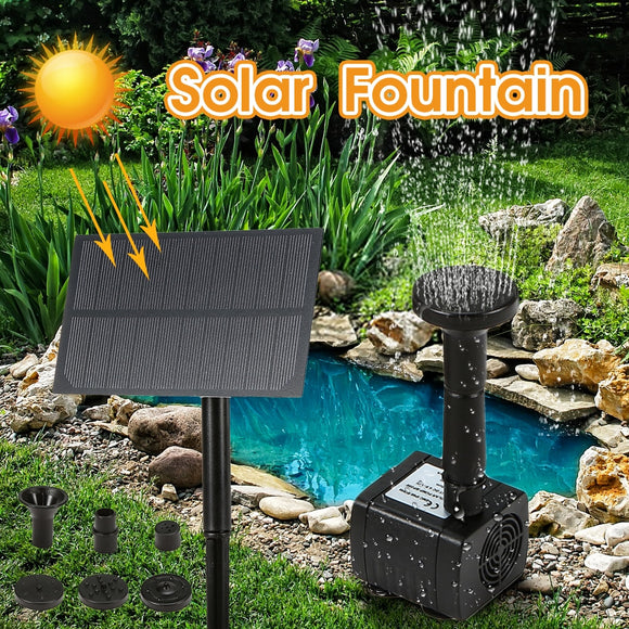 Mini Solar Water Fountain Bird Solar Bath Fountain with Panel DIY Birdbath Garden Decoration Wall-mounted Plug-in Fountain Pump