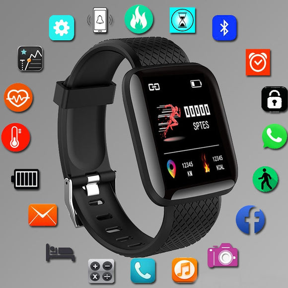 Digital Smart Sport Watch  Color Screen Exercise Heart Rate Blood Pressure Bluetooth Monitoring