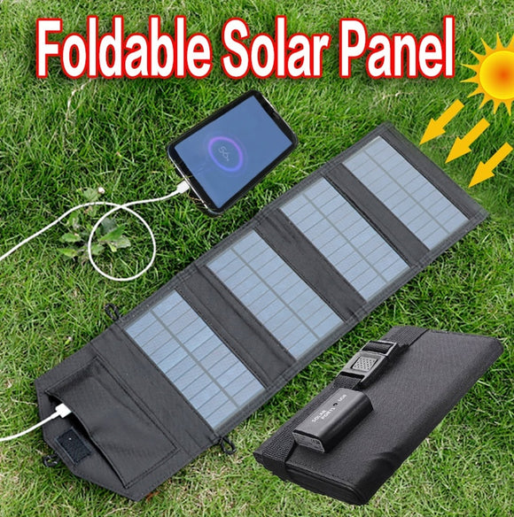 60W Outdoor Sunpower Foldable Solar Panel Cells 5V USB Portable Solar Charger Battery for Mobile Phone Traveling Camping