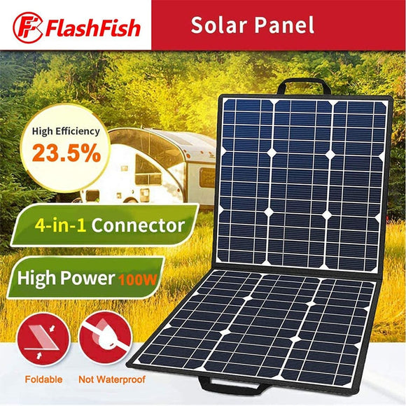 100W 18V Portable Solar Panel 5V USB  Foldable Solar Cells Outdoor Power Supply for Camping