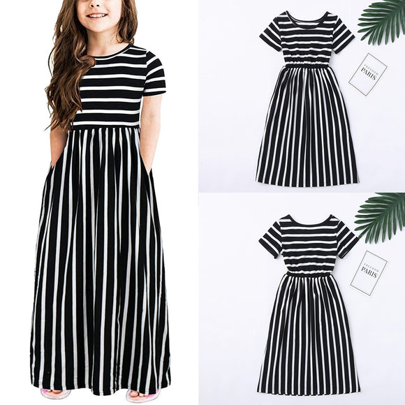 Toddler Baby Girls Dress Striped Print Dress Kids Dresses Clothes Children Clothes