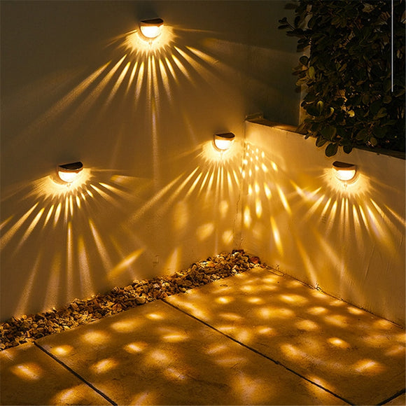 4PCS LED Solar Lights Outdoor Lighting Garden Decoration Waterproof Fence Lamp Step Light Landscape Light