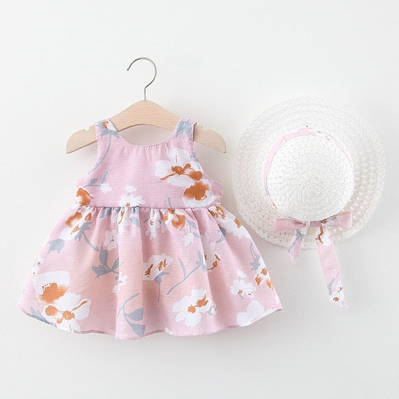 Clothing Baby Girl Clothes Summer Party Clothing for Girls Dress Cherry Dot Princess Dresses Bow Hat Outfit